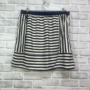 NEW Rhyme Los Angeles Vertical/Horizontal Stripes Lined Mini Skirt Large